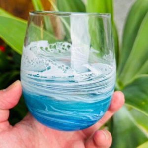 Where water meets Art (2 Glasses and 1 Coaster)